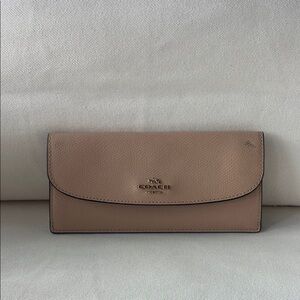 Coach Tan Leather Wallet Clutch